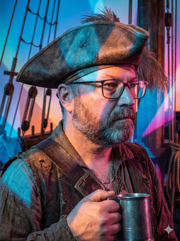 AI-generated pirate portrait